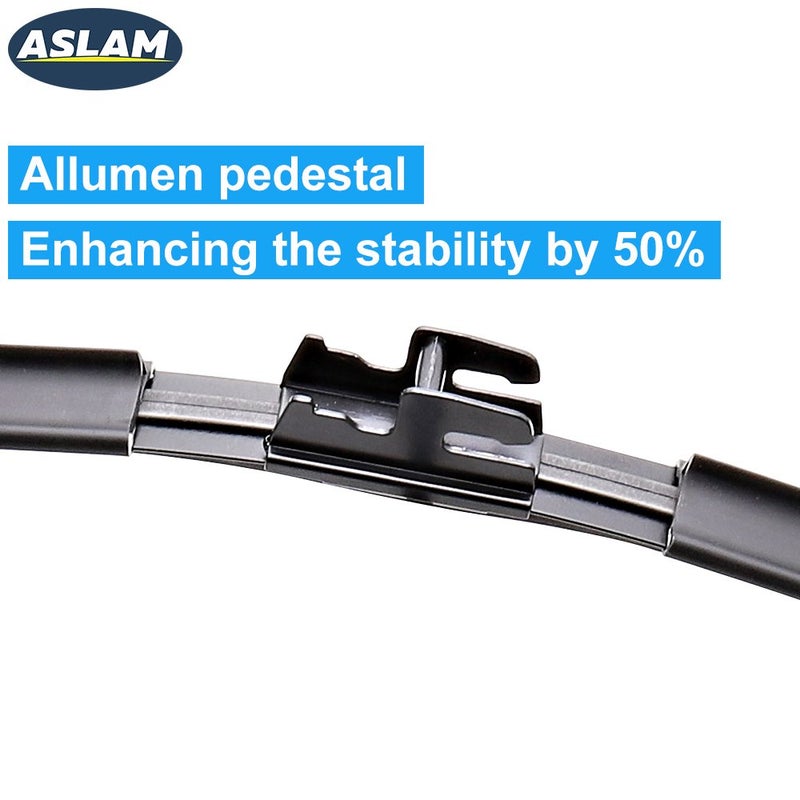 ASLAM Windshield Wipers for Cadillac CTS/Mercedes-Benz GLK-class All-Season Blade Type-M 22"+19",Multifunctional Adapters and Refills Replaceable,Double Service Life(set of 2) - Image 4
